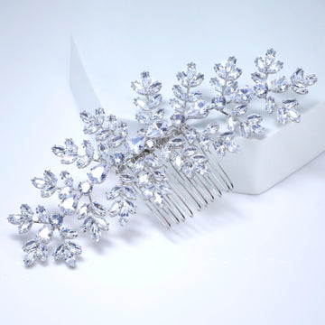 Cubic Zirconia Diamond Ever After Blossoms Bridal Hair Comb, Bridal Hair Accessories, Wedding Hair Accessory, Bridal Hair Comb.